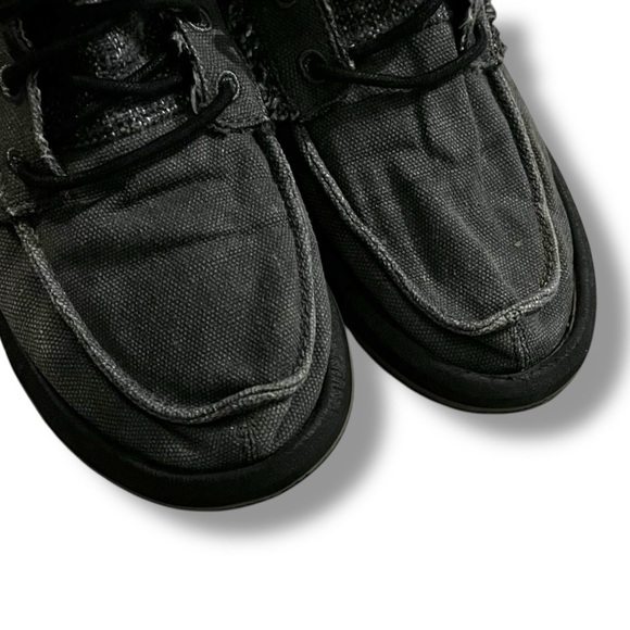 Sanuk Stevie Side Walk Ankle boots Combat Canvas Laceup Grunge Minimalist size 6 - Picture 8 of 11